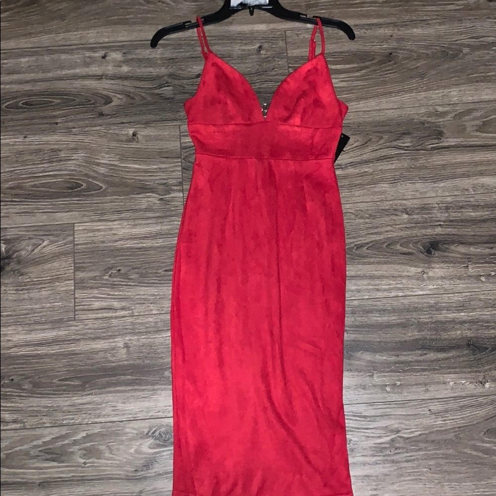 red suede dress